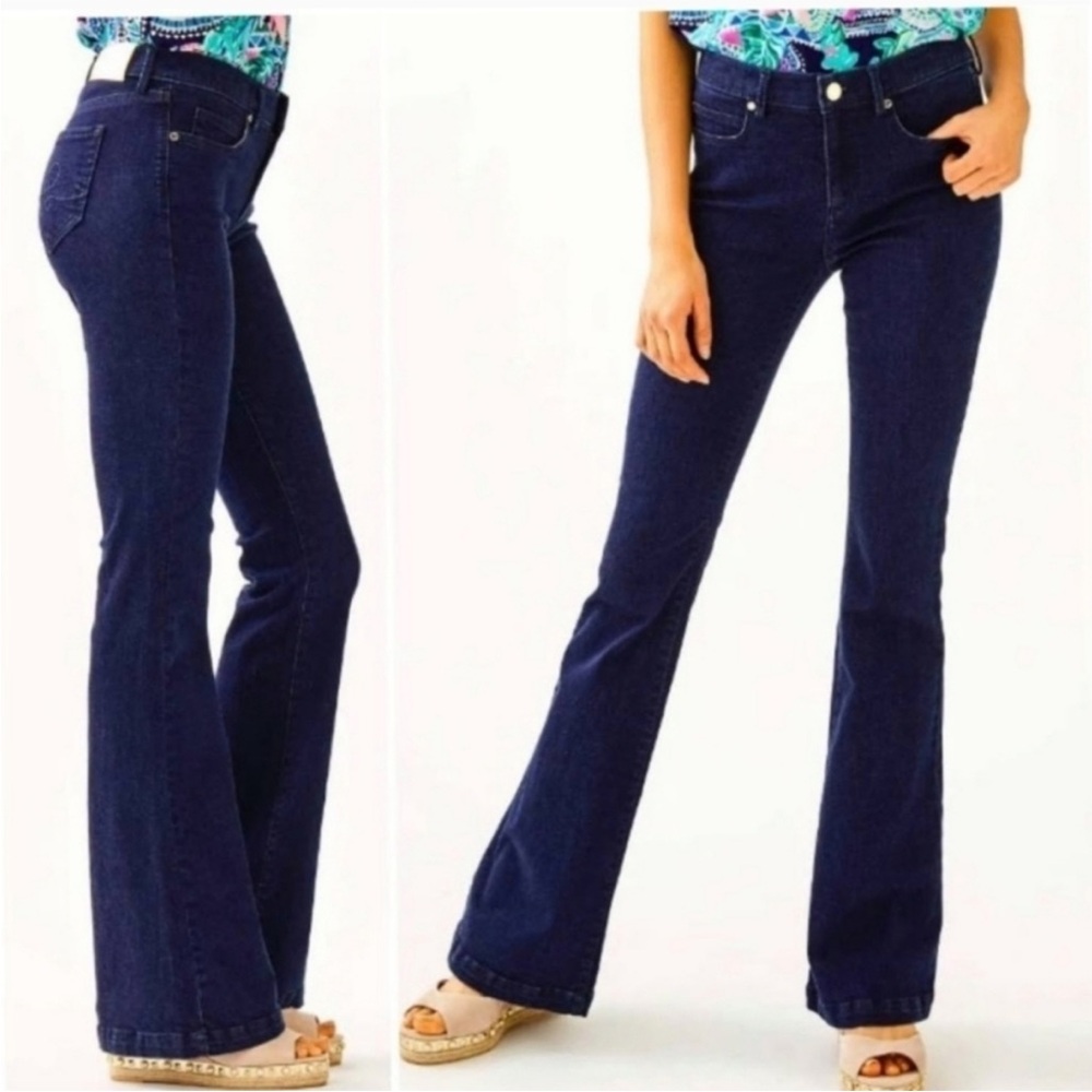 Lilly Pulitzer South Ocean High Rise Flare Jeans Size 4